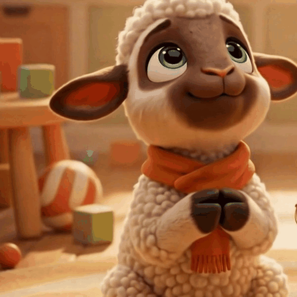 Pip the Lamb, a small white lamb, star of A Light to Glory